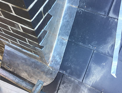 Lead work on roofing